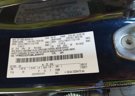 2021 Ford Bronco Outer Banks z USA, uszkodzony, nr VIN 1FMEE5DP2MLA89419